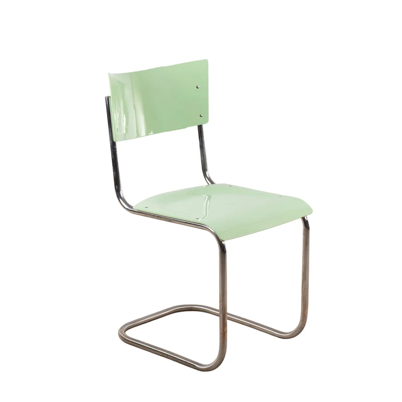 1930er Bauhaus Stuhl von Mart Stam Taubenblau
