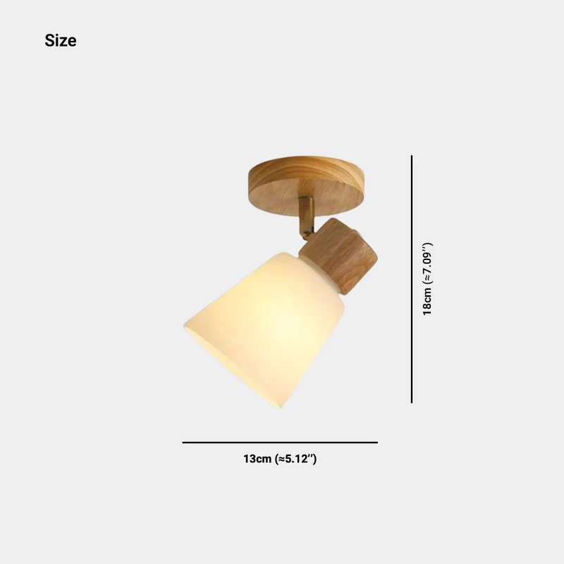 Semi-Flush Ceiling Light Wood Track Spotlight Cup Shades