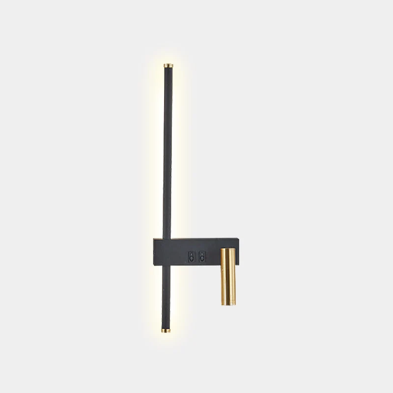 Wall Sconce Spotlight LED Modern Vertical, Black & Gold