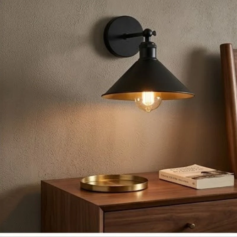 LEDSONE Vintage Wandlampe Schwarz | Verstellbare ~3768