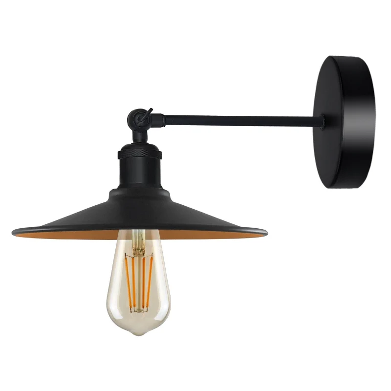 LEDSONE Vintage Wandlampe Schwarz | Verstellbare ~3768