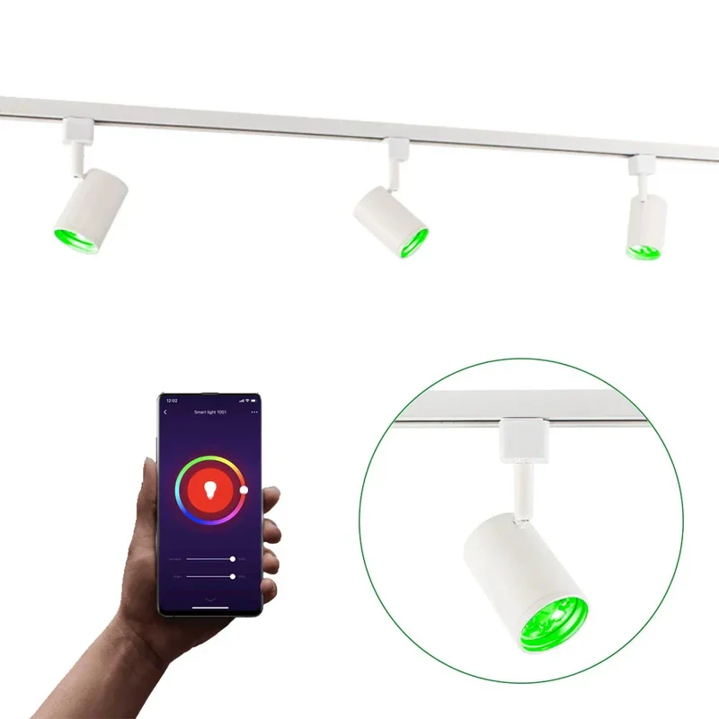 Smart TUYA - Schienensystem 1-phasig | Weiß | 1 Meter | WLAN | inkl. 3x WiFi GU10 Spots