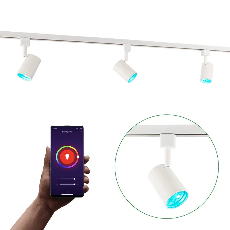 Smart TUYA - Schienensystem 1-phasig | Weiß | 1 Meter | WLAN | inkl. 3x WiFi GU10 Spots