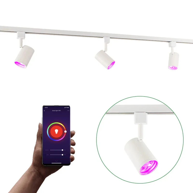 Smart TUYA - Schienensystem 1-phasig | Weiß | 1 Meter | WLAN | inkl. 3x WiFi GU10 Spots