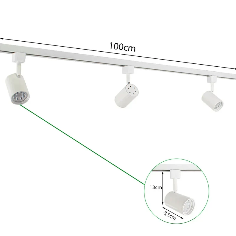 Smart TUYA - Schienensystem 1-phasig | Weiß | 1 Meter | WLAN | inkl. 3x WiFi GU10 Spots