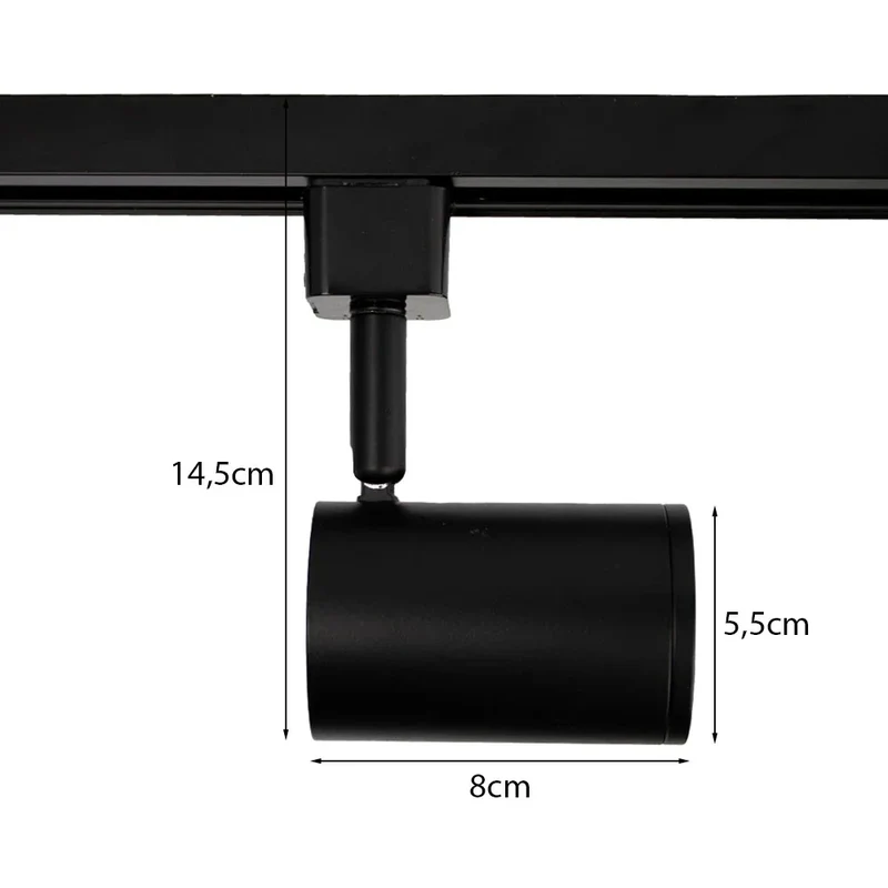 Smart TUYA - Schienensystem 1-phasig | Schwarz | 3 Meter | WLAN | inkl. 5x WiFi GU10 Spots