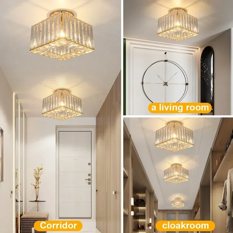 Goldene Kristall-Deckenleuchte für Schlafzimmer – Célestiner