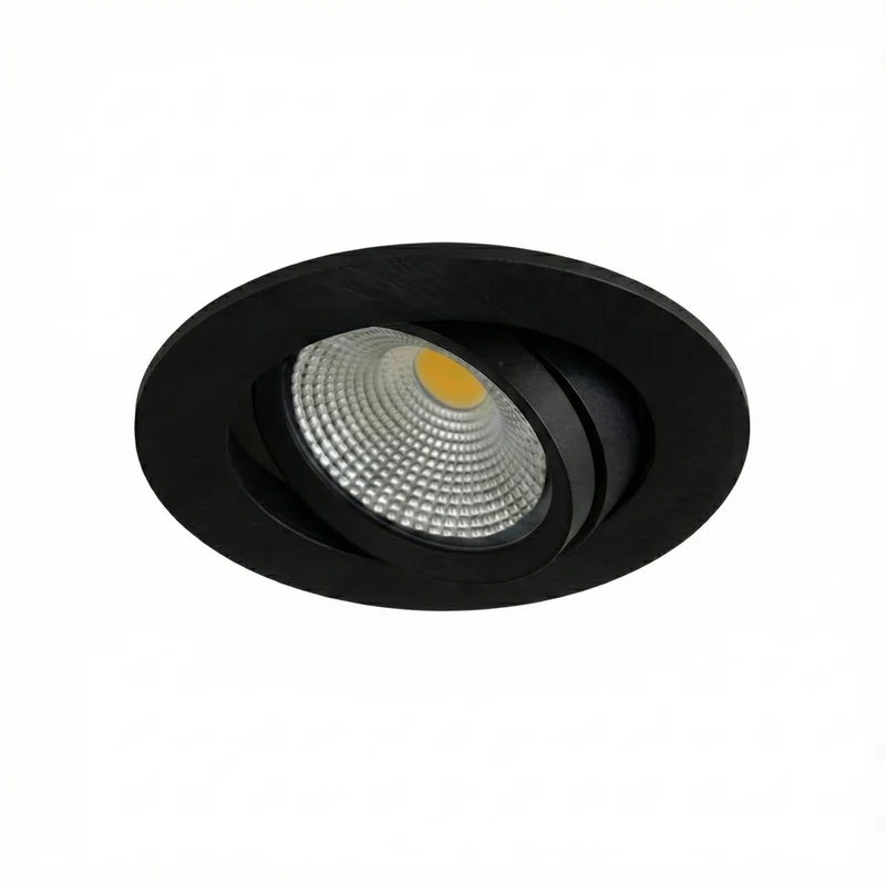 LED Einbaustrahler | VARDA | 6W | CCT Schalter | Rund | Schwarz | Geringe Einbautiefe