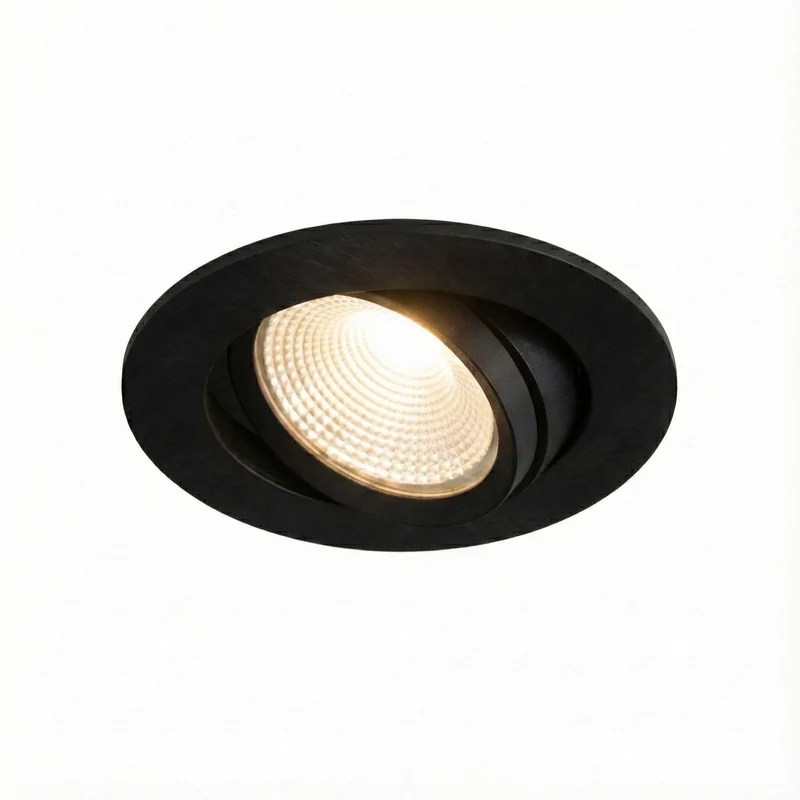 LED Einbaustrahler | VARDA | 6W | CCT Schalter | Rund | Schwarz | Geringe Einbautiefe