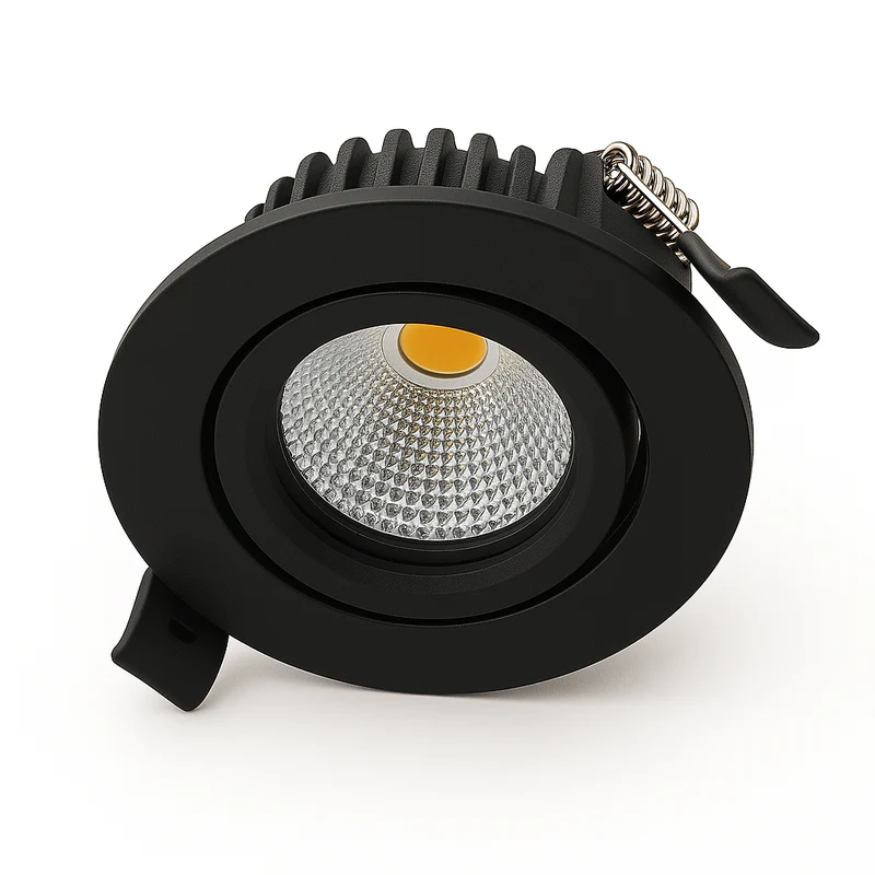 LED Einbaustrahler | VARDA | 6W | CCT Schalter | Rund | Schwarz | Geringe Einbautiefe
