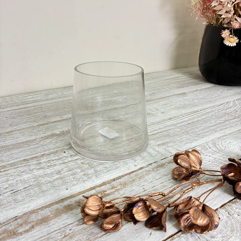 Teelichthalter Windlicht Blumentopf Übertopf Glas Becherform Klarglas Gebraucht