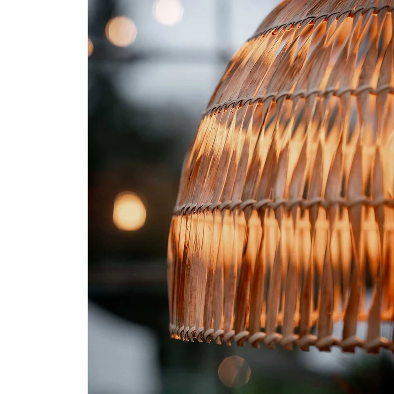 Outdoor Lampe hängend aus Rattan