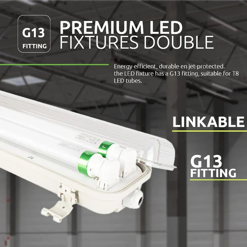 Philips LED-TL-Leuchte | 150 cm Doppel | High-Serie | IP65 wasserdicht | Inkl. 2 x 20-W-LED-Röhren