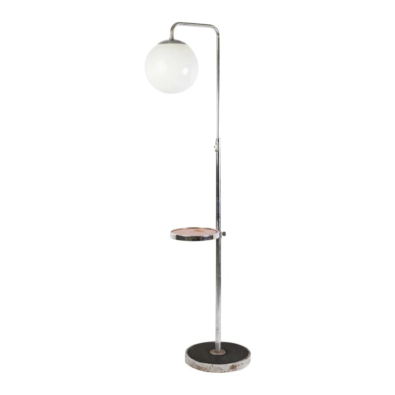 1940er Art Deco Stehlampe mit verstellbarer Ablage
