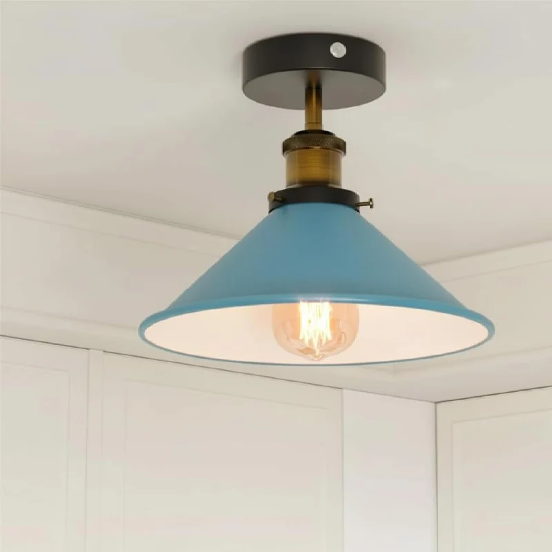 LEDSONE Industrie Deckenlampe Vintage Metall-Schirm E27 ~3733