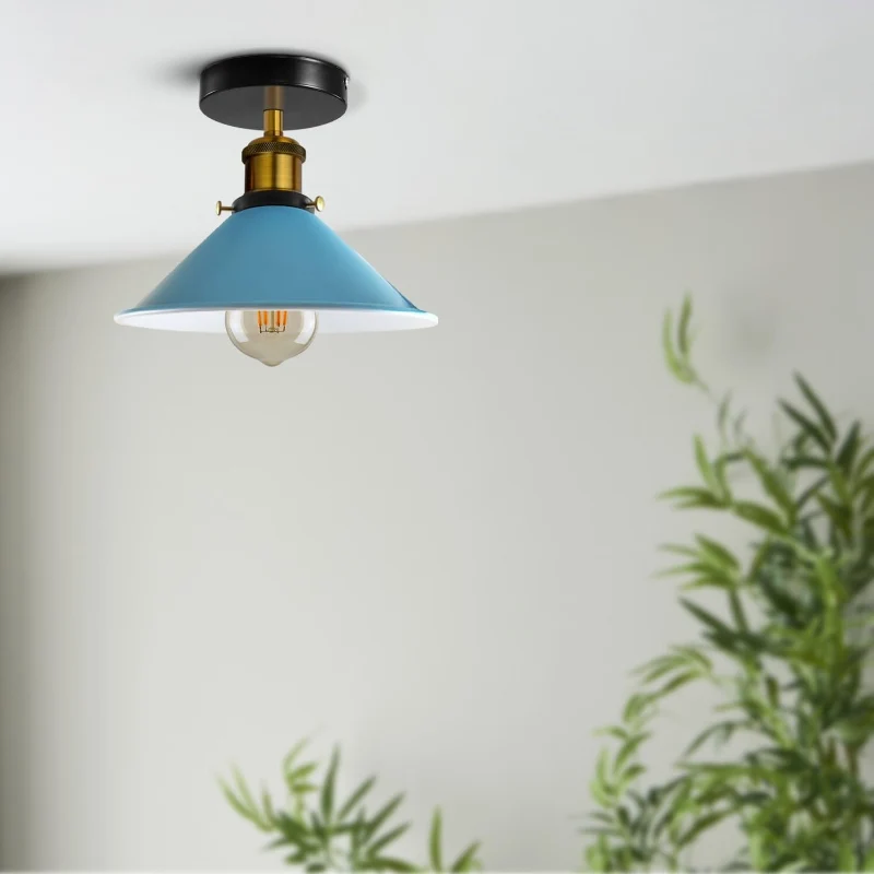 LEDSONE Industrie Deckenlampe Vintage Metall-Schirm E27 ~3733