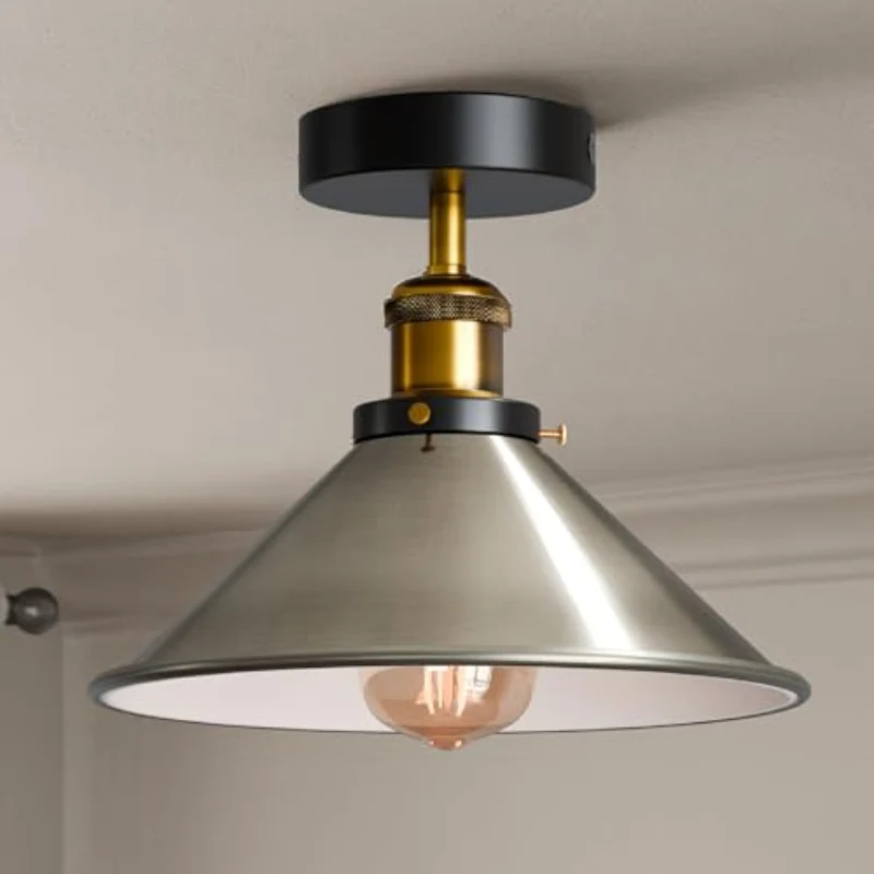 LEDSONE Industrie Deckenlampe Vintage Metall-Schirm E27 ~3733