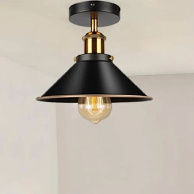 LEDSONE Industrie Deckenlampe Vintage Metall-Schirm E27 ~3733