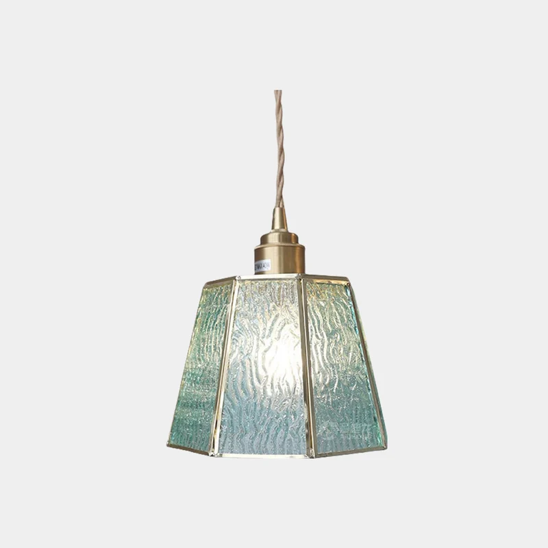 Pendant Light Geometric Stained Glass Polygon, 3 Colors