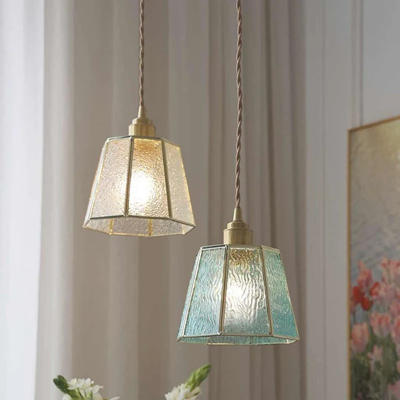 Pendant Light Geometric Stained Glass Polygon, 3 Colors
