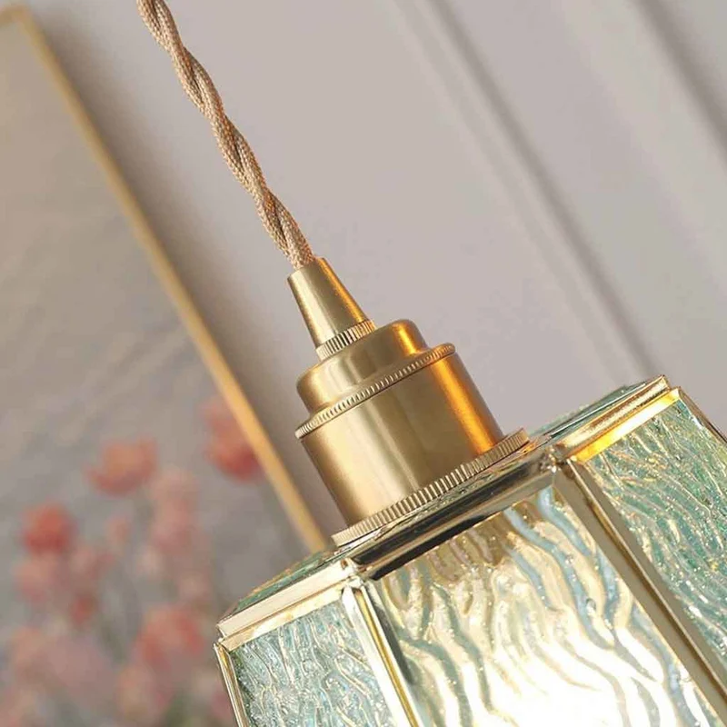 Pendant Light Geometric Stained Glass Polygon, 3 Colors