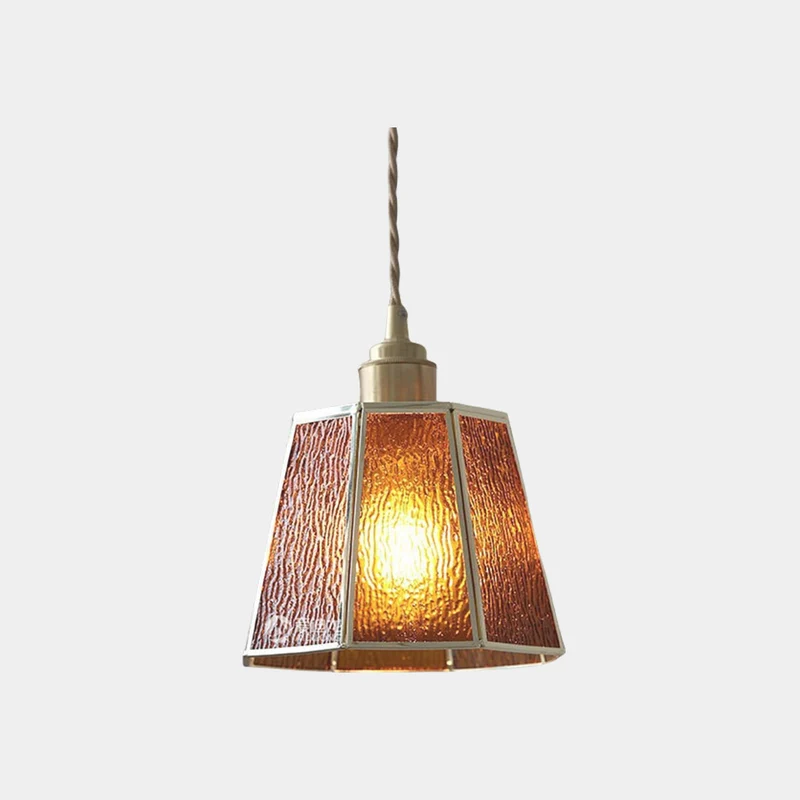 Pendant Light Geometric Stained Glass Polygon, 3 Colors
