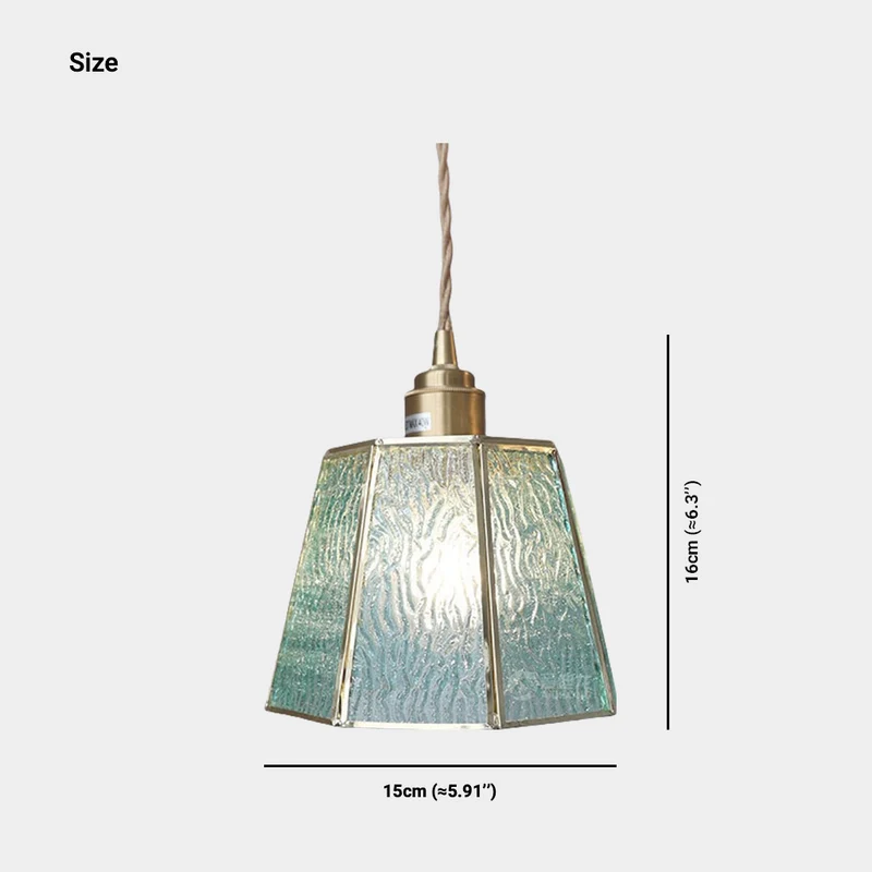 Pendant Light Geometric Stained Glass Polygon, 3 Colors