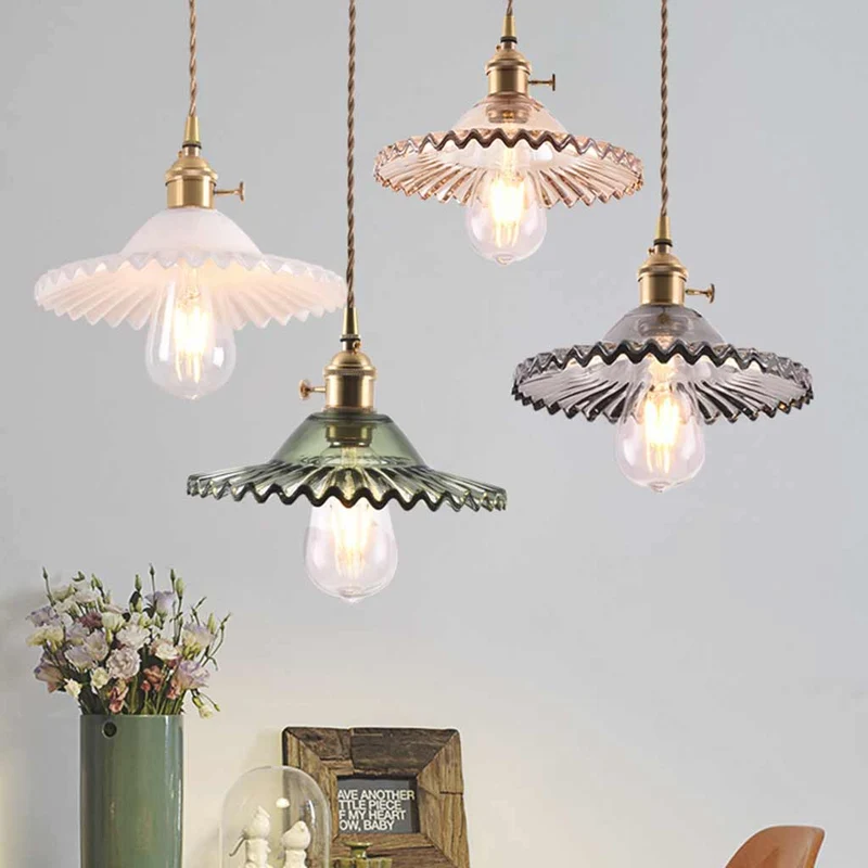Pendant Light Vintage Clear Glass, Single Head