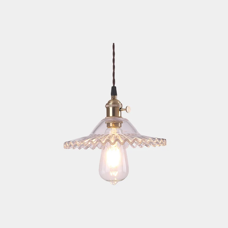 Pendant Light Vintage Clear Glass, Single Head