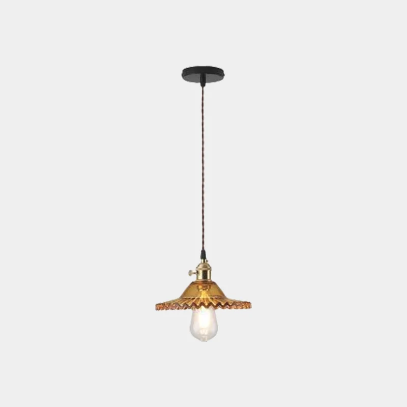 Pendant Light Vintage Clear Glass, Single Head