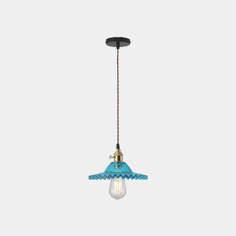 Pendant Light Vintage Clear Glass, Single Head