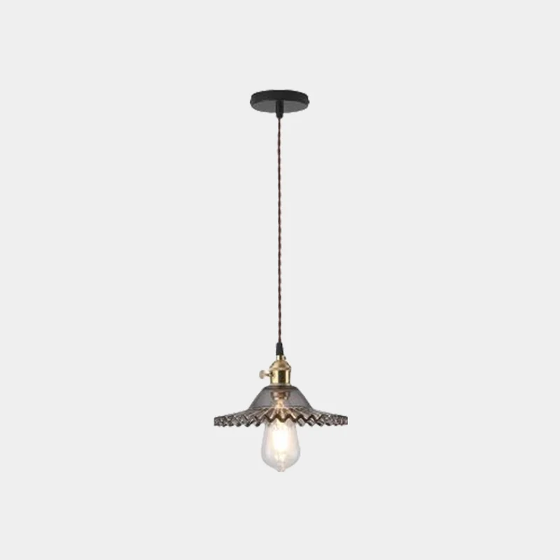 Pendant Light Vintage Clear Glass, Single Head
