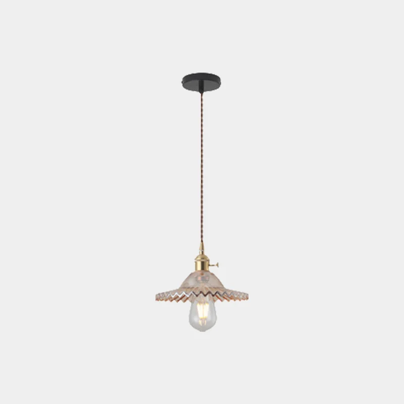Pendant Light Vintage Clear Glass, Single Head