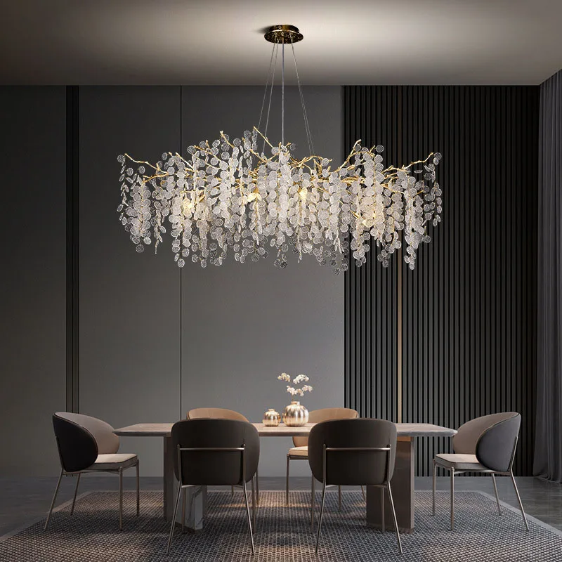 Moderner Kristall-Kronleuchter für Esszimmer – Crystalline