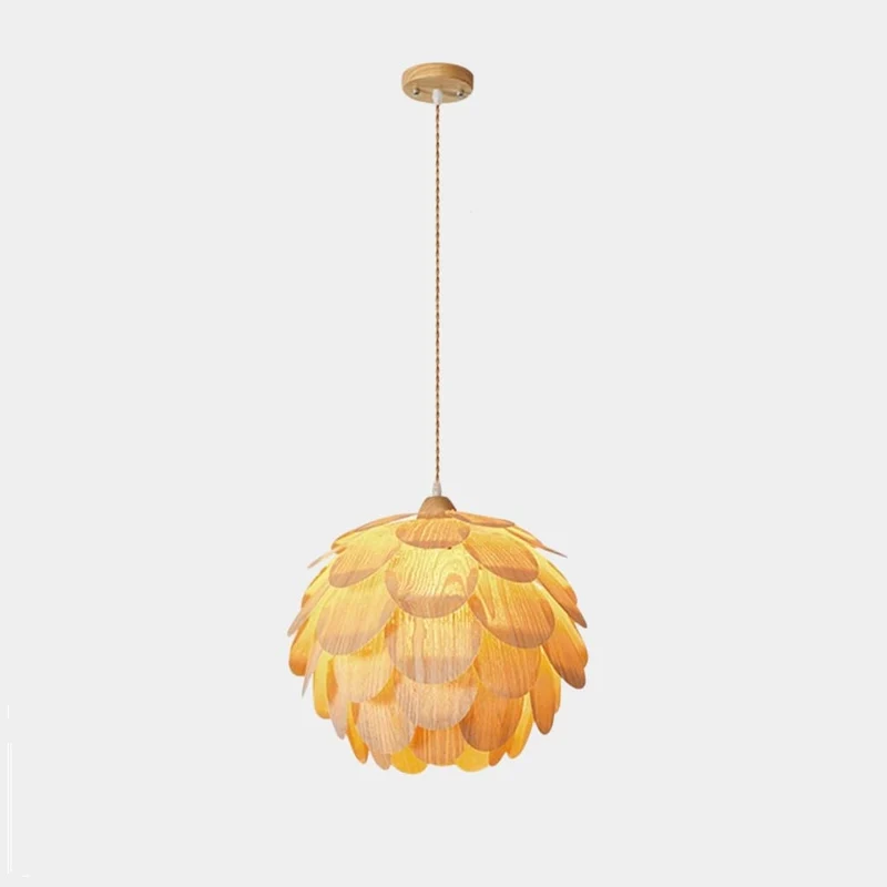 Pendant Light Decorative Handmade Wooden Pinecone