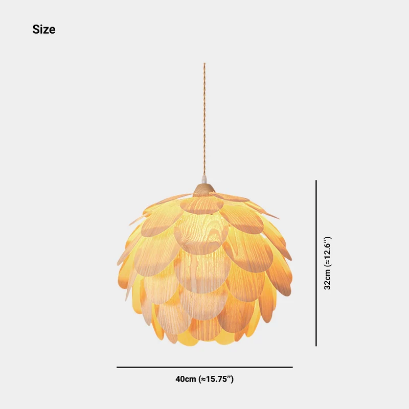 Pendant Light Decorative Handmade Wooden Pinecone