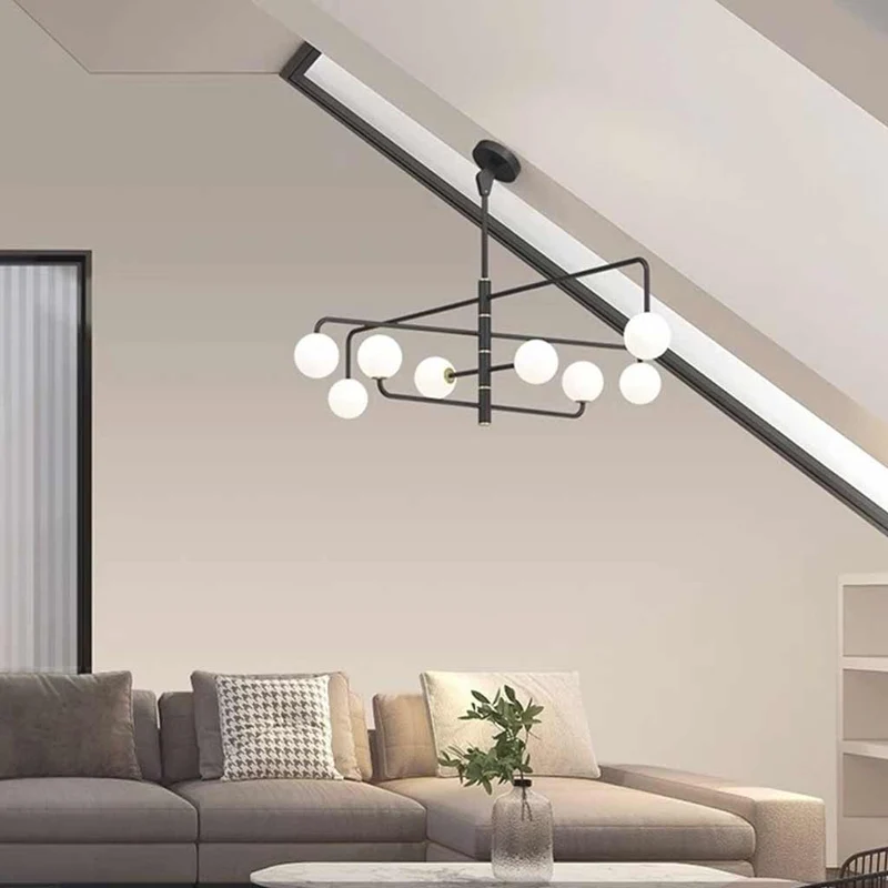 Chandelier Linear Glass Globe for Sloped Ceiling