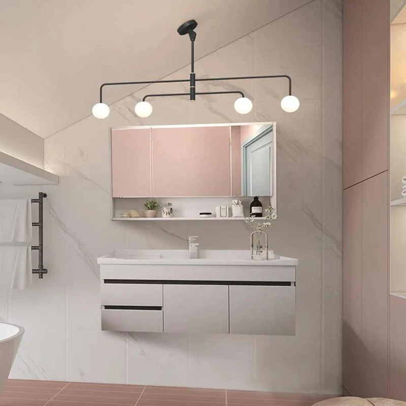 Chandelier Linear Glass Globe for Sloped Ceiling