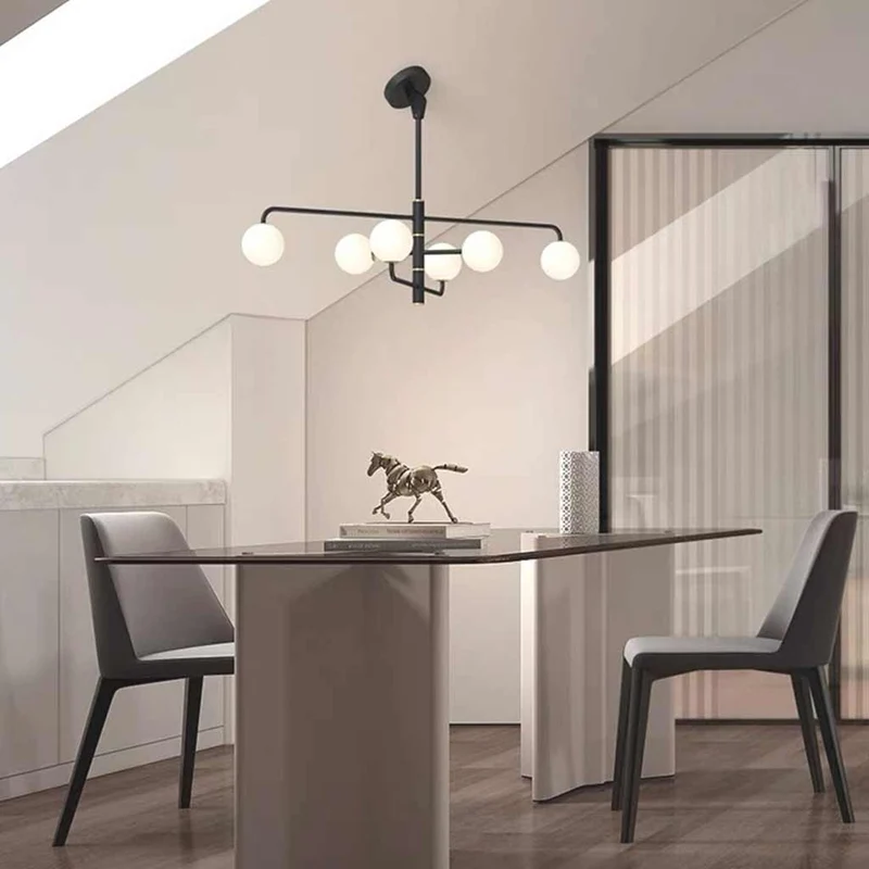 Chandelier Linear Glass Globe for Sloped Ceiling
