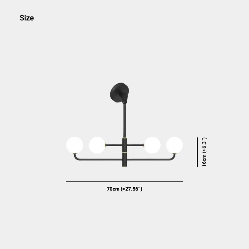 Chandelier Linear Glass Globe for Sloped Ceiling