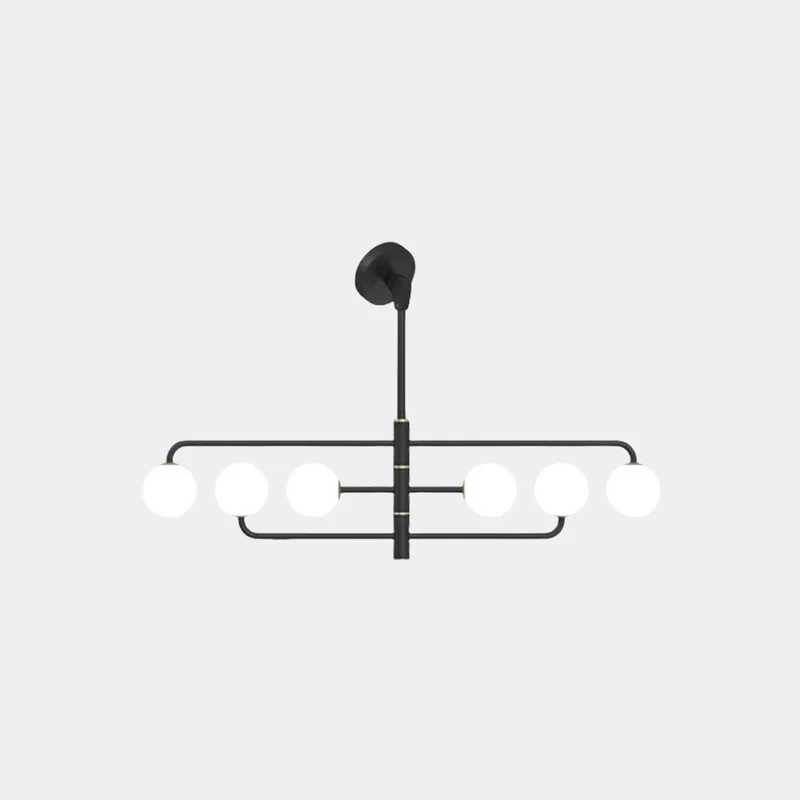 Chandelier Linear Glass Globe for Sloped Ceiling