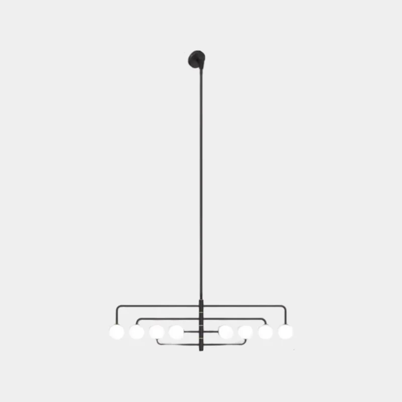 Chandelier Linear Glass Globe for Sloped Ceiling
