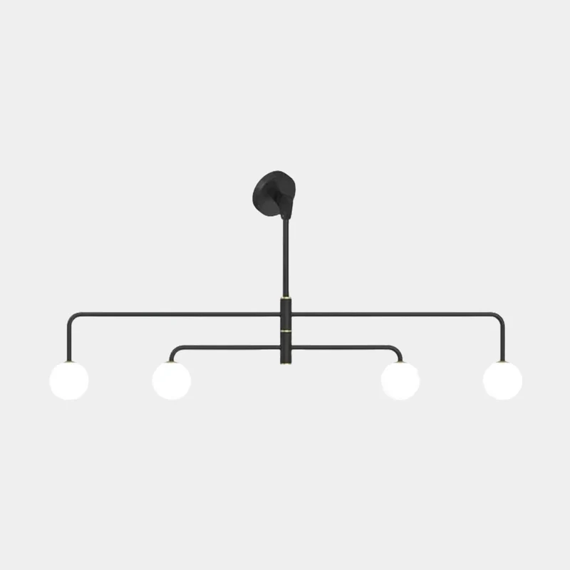 Chandelier Linear Glass Globe for Sloped Ceiling