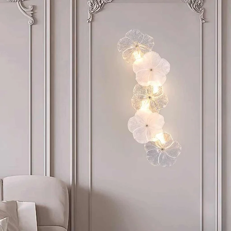 Wall Sconce Light Luxury Decorative Glass Flower Petal