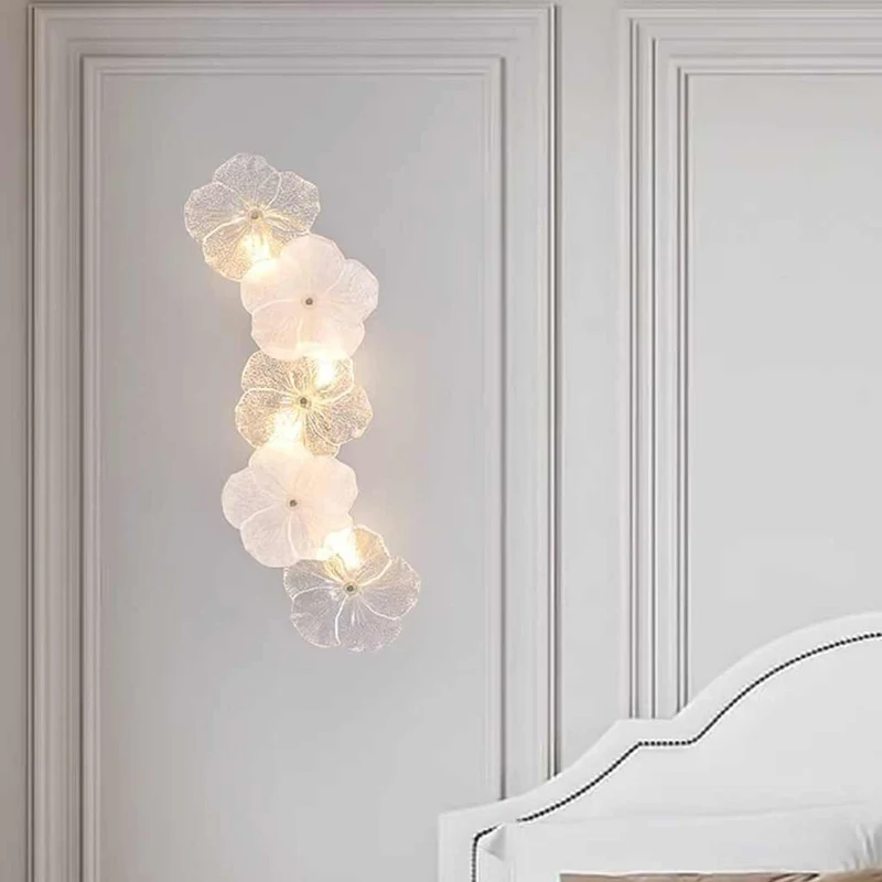 Wall Sconce Light Luxury Decorative Glass Flower Petal