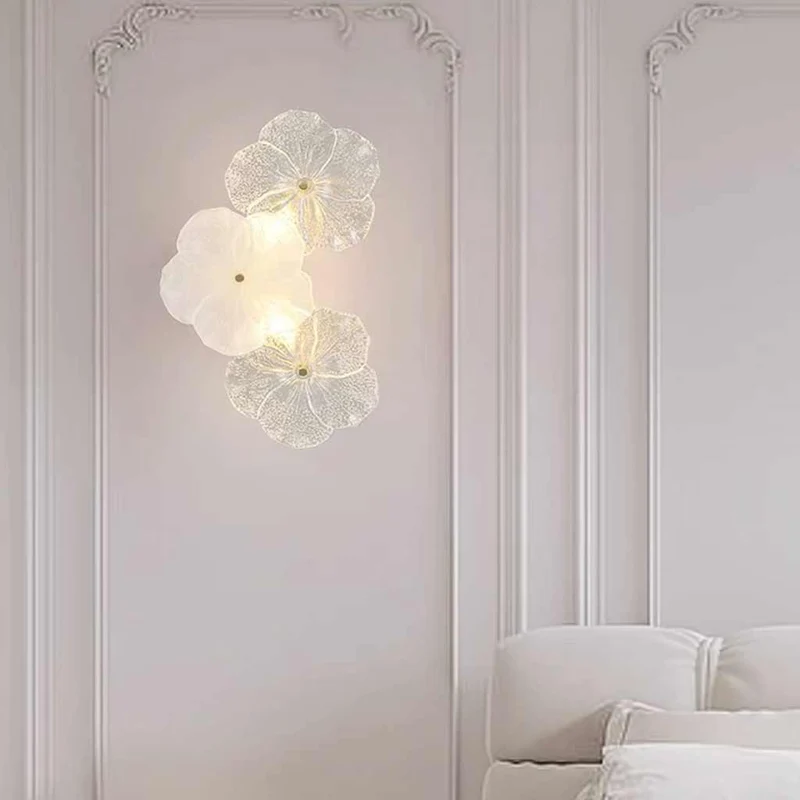 Wall Sconce Light Luxury Decorative Glass Flower Petal