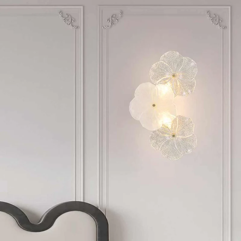 Wall Sconce Light Luxury Decorative Glass Flower Petal