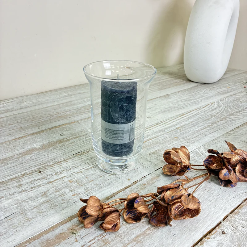 Glasvase Windlicht Tischvase Becherform Transparent Klarglas Gefäß Gebraucht