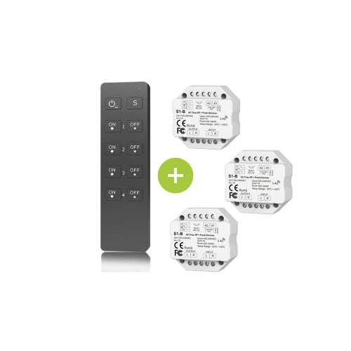 Bundle-Paket | 3X AC Triac RF kabelloser Dimmer | 100-240V | inkl. 1X Fernbedienung