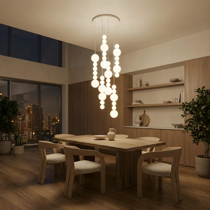 Moderne Eisen-Hängeleuchte für Esszimmer – Calyphora